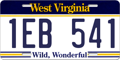 WV license plate 1EB541