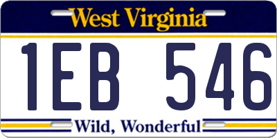 WV license plate 1EB546