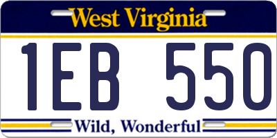 WV license plate 1EB550