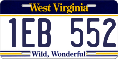 WV license plate 1EB552