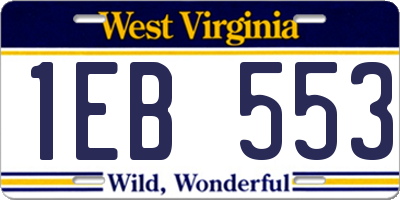 WV license plate 1EB553