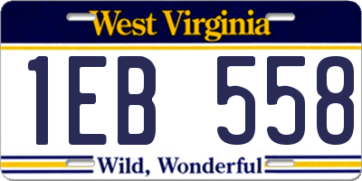 WV license plate 1EB558