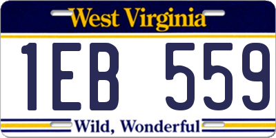 WV license plate 1EB559