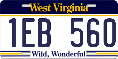 WV license plate 1EB560