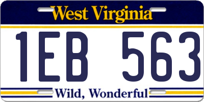 WV license plate 1EB563