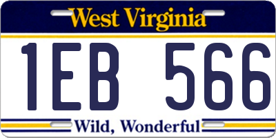 WV license plate 1EB566