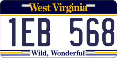 WV license plate 1EB568