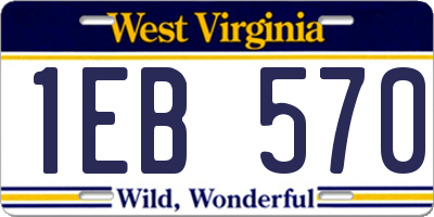 WV license plate 1EB570