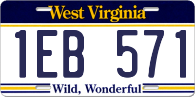 WV license plate 1EB571