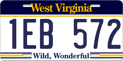 WV license plate 1EB572