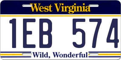 WV license plate 1EB574