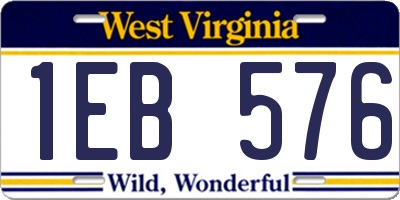 WV license plate 1EB576