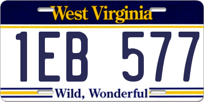 WV license plate 1EB577