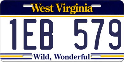 WV license plate 1EB579