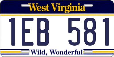 WV license plate 1EB581