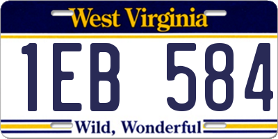WV license plate 1EB584