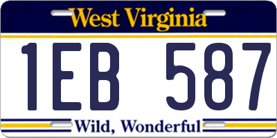 WV license plate 1EB587