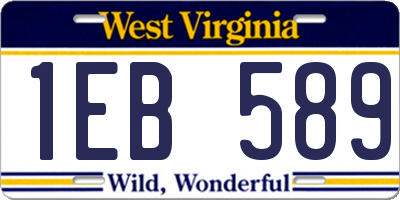 WV license plate 1EB589