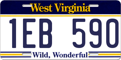 WV license plate 1EB590