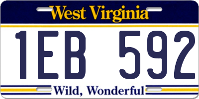 WV license plate 1EB592