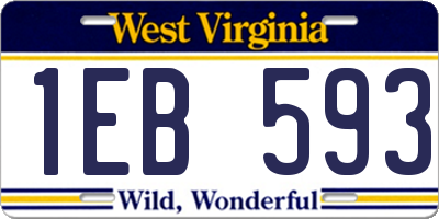 WV license plate 1EB593