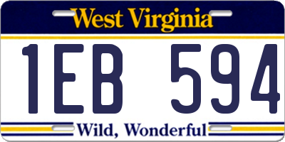 WV license plate 1EB594