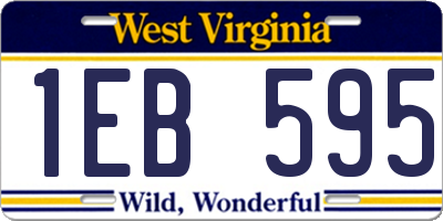WV license plate 1EB595