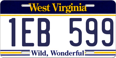 WV license plate 1EB599