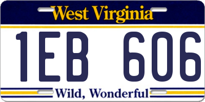 WV license plate 1EB606