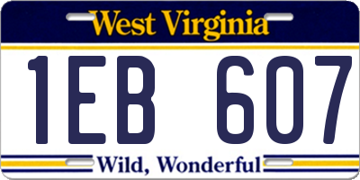 WV license plate 1EB607