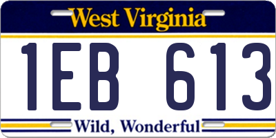 WV license plate 1EB613