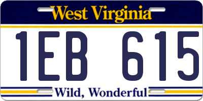 WV license plate 1EB615