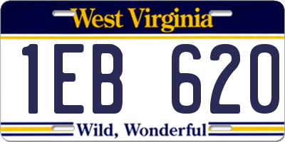 WV license plate 1EB620