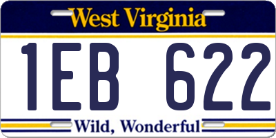 WV license plate 1EB622