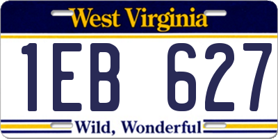 WV license plate 1EB627