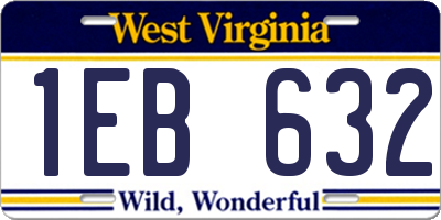 WV license plate 1EB632