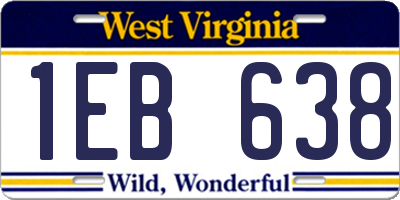 WV license plate 1EB638