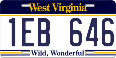 WV license plate 1EB646