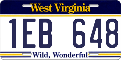 WV license plate 1EB648