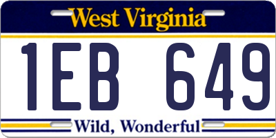 WV license plate 1EB649