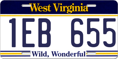 WV license plate 1EB655
