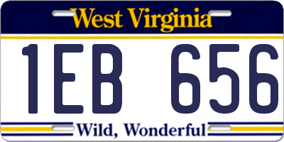 WV license plate 1EB656