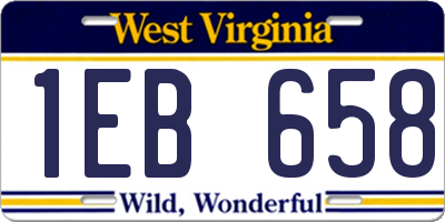 WV license plate 1EB658