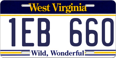 WV license plate 1EB660