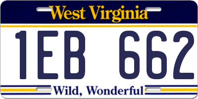 WV license plate 1EB662