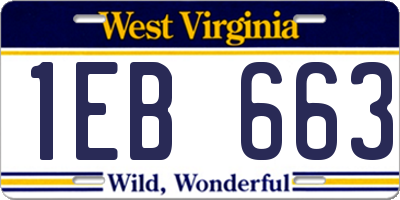 WV license plate 1EB663