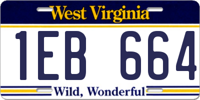 WV license plate 1EB664