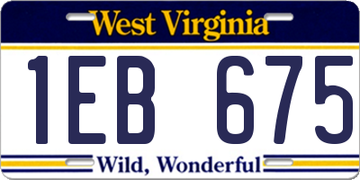 WV license plate 1EB675