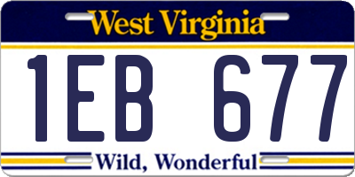 WV license plate 1EB677