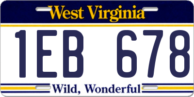 WV license plate 1EB678